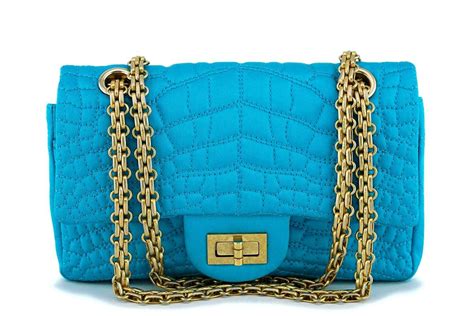 sac chanel bleu turquoise|coco chanel reissue bag.